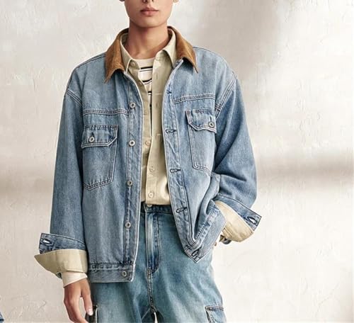 Veste en jean rétro ample homme : le confort d'un blouson à simple boutonnage