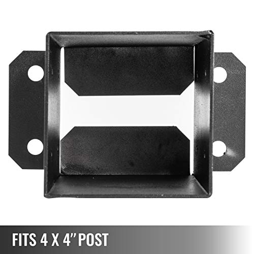 Vevor 4 X 4 Post Base 5 Pc, Deck Post Base Inner Size 3.5 X 3.5 Inch, Post Bracket 2.5 Lbs, Fence Post Anchor Black Powder-Coated Deck Post Base With Steel For Deck Supports Porch Railing Post Holders #TOP3