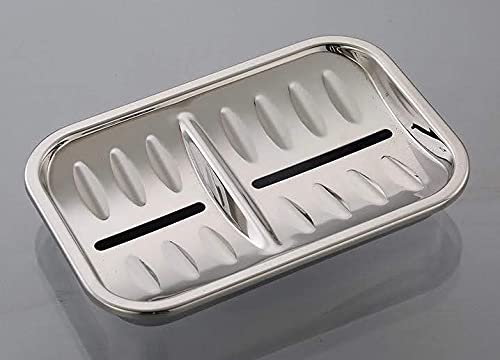 Image of Expresso Soap Dish Holder Stainless Steel Double Layer Soap Tray for Bathroom, Shower, Kitchen Sink (Rectanlge-TSB)