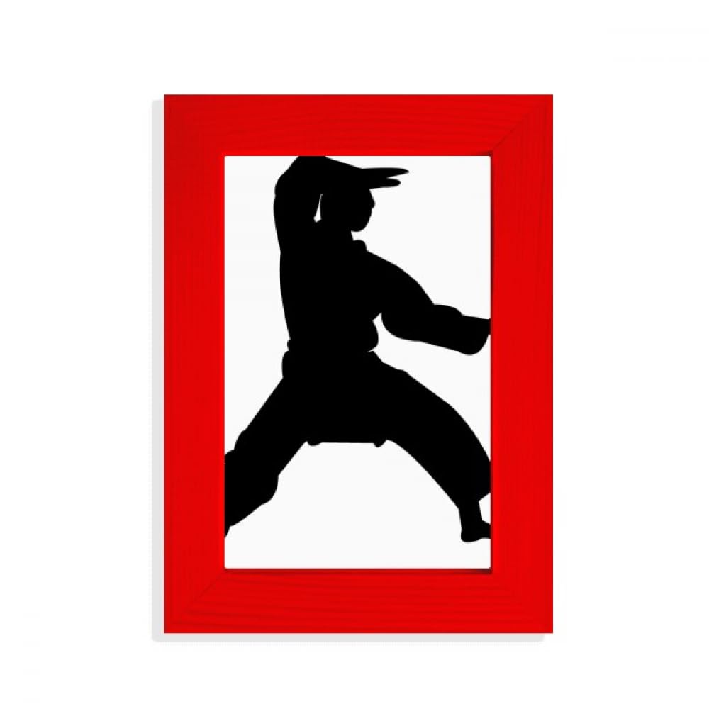 Cadre photo Kung Fu Shaolin rouge aux finitions artisanales soignées