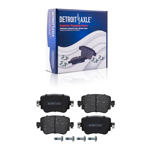 Image of Detroit Axle - Brake Pads for Volkswagen Golf Alltrack Sportwagen GTI, Front and Rear Ceramic Brake Pads w /Hardware Replacement