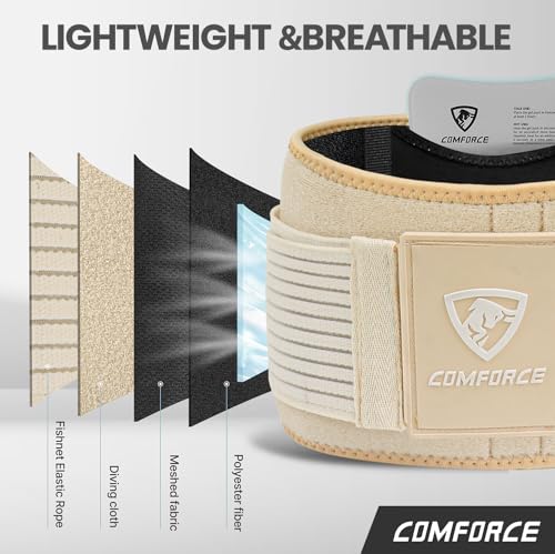 Image of Wide SI Belt with Ice Pack,Comfort SI Joint Belt Relieves Sciatica Hip Pain | Extra-wide Belt Prevents Rolling,Even Compression,Relieves Pelvic & Postpartum Pain,Hot /Cold Therapy,Adjustable,Fits 30 inch-39 inch