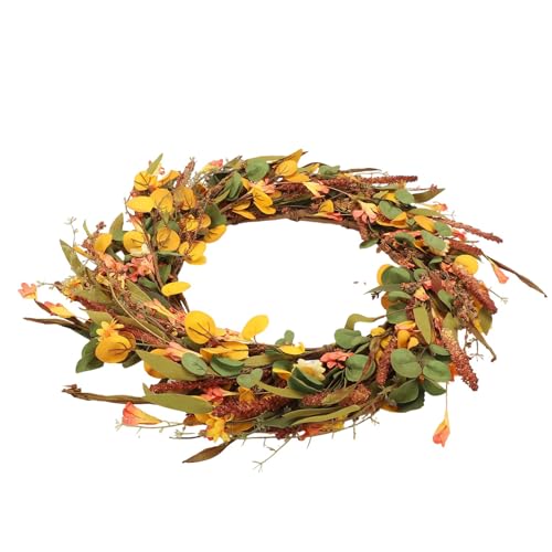 Couronne d'automne de recolte haut de gamme decoration rustique interieure