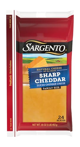 Sargento Natural Sharp Cheddar Sliced Cheese, 24 Slices