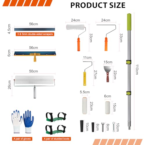 Kit ciment autonivelant rouleau debulleur raclette double face perche EXLECO