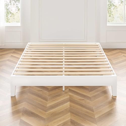 image for Mellow Naturalista Grand 12 Inch Solid Wood Platform Bed with Wooden S