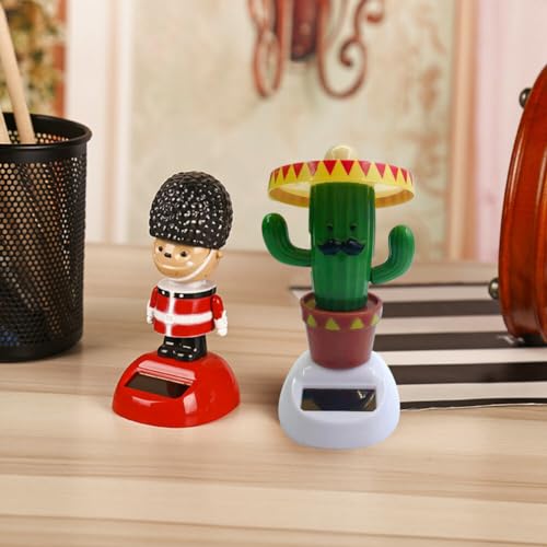 Solarfigur Wackelkopf Figur, Wackelfigur Auto Lustig Kaktus - Solarfigur Armaturenbrett Ornament Solar Tanzspielzeug,Autos Spielzeug,Hula-Girl Solar Wackel Figur,Ideal Für Fensterbank Schreibtisch