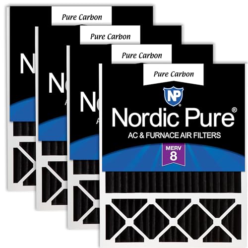 Image of Nordic Pure 20x25x5 Lennox Replacement Pleated MERV 8 Air Filter 4 Pack | Actual Size: 19 3 /4 x 24 3 /4 x 4 3 /8 Fits X6673 X6675 Made in USA, HVAC Odor Filtration & Household Smell Control