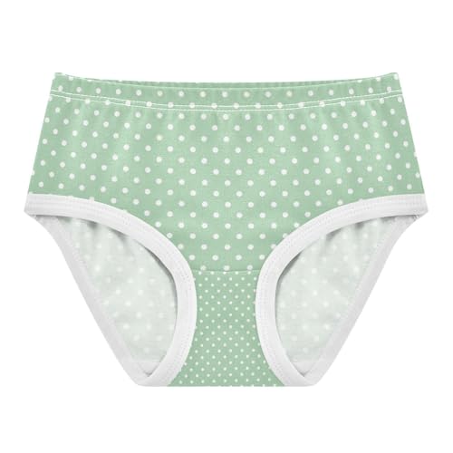 Polka Dot Cute Green Cute Polka Dot Girls Underwear for Toddlers Soft Cotton 2T-8Y Kids Panties