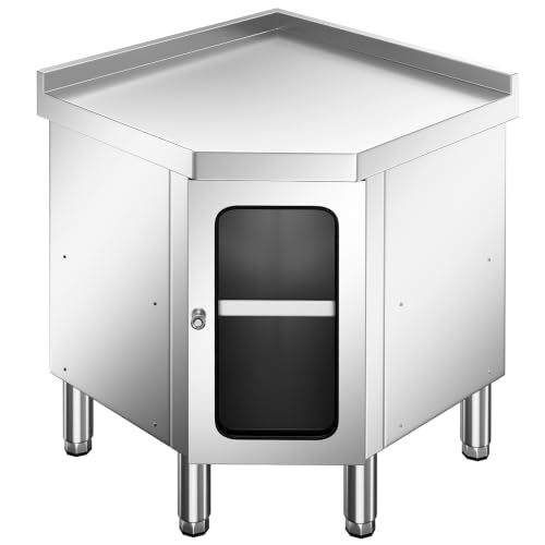 Image of Stainless Steel Corner Cabinet Prep Table with 304 Stainless Steel Worktop