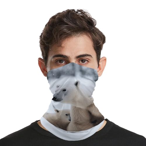 Neck Gaiter Face Mask Breathable Wind-Proof Face Cover Snow Animal Polar Bear Sun Cooling Dustproof Mask Balaclava Bandana Headwear for Men Women miniatura 3