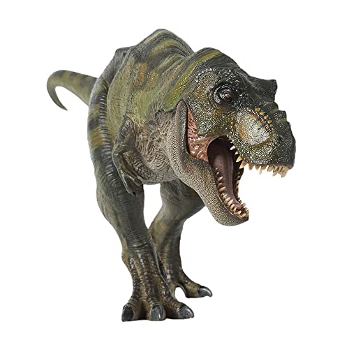 Nanmu 1/35 Tyrannosaurus Rex Future King Figure T-Rex Realistic Dinosaur Movable Jaw PVC Collector Animal Model Decor Gift (Green Color Without Base)
