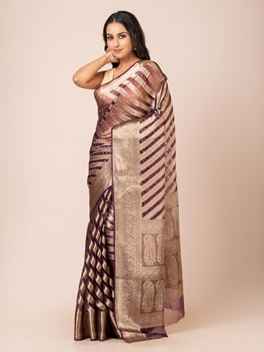 KK KAVVYA CRSK purple light weight silk saree in organza silk – image 4