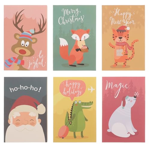 TOYZFRIENDY Juego de 573 Tarjetas Navideñas Creativas de Papel Grueso para Celebrar la Navidad Decoración Navideña Diseños Festivos Clásicos Tarjetas para Regalar y Expresar Bendiciones
