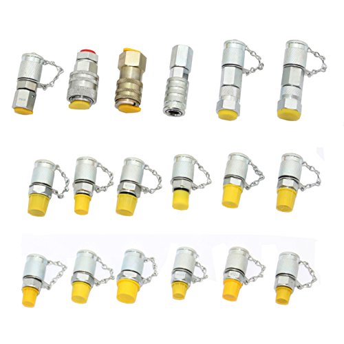 Image of XZT 18 Pack Hydraulic Pressure Tester Coupling Kit,Quick couplings,Hydraulic Test Parts for USA Brand Excavator Construction Machinery