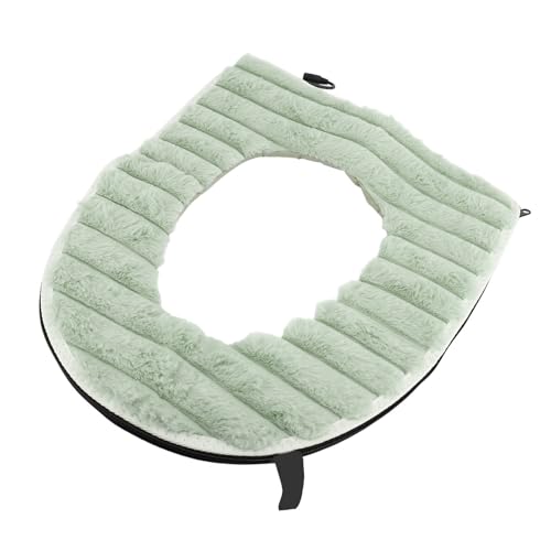 快適暖房便座カバー、43x37cm 5段階温度制御便座ウォーマー、USB電源で洗える便座クッション、タイミング機能付き、ホームホテルバスルーム用 (緑)