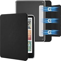 SESENSE Detachable Magnetic Case for 6.8'' Kindle Paperwhite 11th Gen 2021 | Magnetic Detachable, Auto Wake/Sleep, Clear PC Case, Soft TPU Edge, Lightweight, For Bookish Travelers, Black