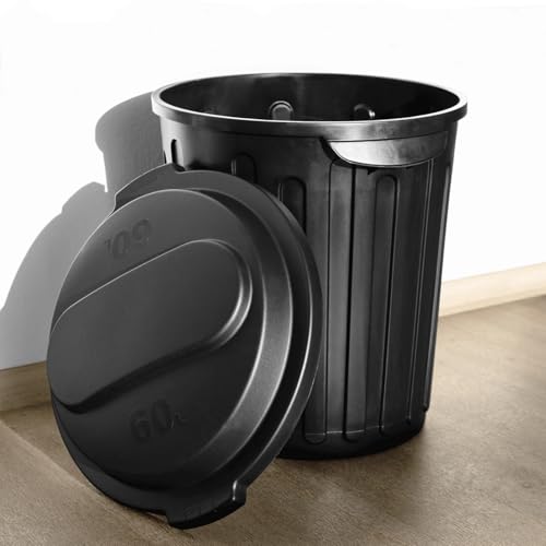 Floordirekt Mülleimer, 60 Liter Abfalleimer mit Deckel für Küche und Büro, Papierkorb, Mülltonne - 46 x 46 x 58 cm - Robin – Bild 7