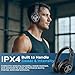 TREBLAB Z2 Hybrid Active Noise Cancelling Workout Headphones - Signature-HD Sound, Deep Bass, 58H Battery, Comfortable, Foldable Over Ear Bluetooth Headphones Wireless w/Mic for Calls for Gym, Sport