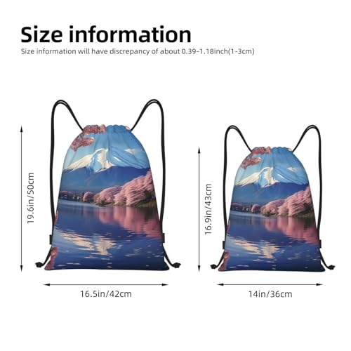 Mount Fuji Drawstring Backpack Water Resistant String Bag Sports Sackpack Gym Sack Beach Swim Travel Daypack2