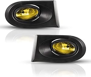 AUTOFREE Fog Light Compatible with 2002 2003 2004 Acura RSX H11 12V55W Bulbs Fog Lamps Assembly Replacement Included Wiring Kits & Switch- 1 Pair (Yellow Glass Lens)