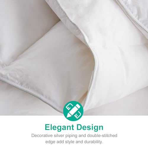 APSMILE Heavyweight Down Feather Fibers Comforter Oversized King Size - Ultra-Soft Luxury High Fill-Power Hotel-Style Thicker Winter Duvet Insert for Colder Weather/Sleeper (120x98, White) - Thumbnail 6