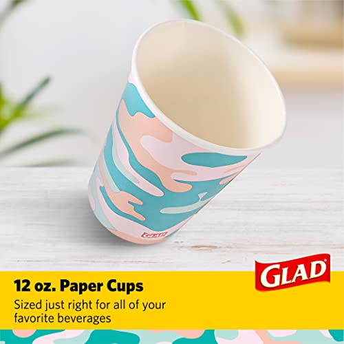 Glad Everyday Disposable Paper Cups With Camo Design | Heavy Duty Paper Cups, Drinking Paper Cups For All Beverages And Everyday Use | 12 Ounces, 50 Count #TOP1