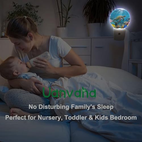 Image of Turtle Night Light Ocean Wildlife Animal Sea Turtle Night Lights Plug into Wall 0.5W LED Lighting Auto on /Off for Hallway Stairway Kitchen Home Indoor Plug Wall Light