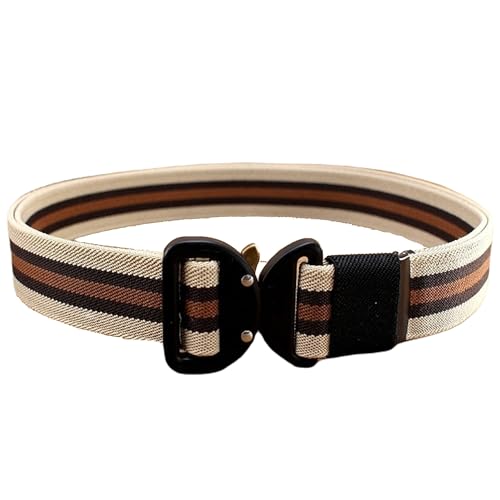 Quick Release Elastic Tactical Web Belt Key Ring Strap, Army Stretch Rigger Belt Heavy-duty Metal Buckle Work Belt