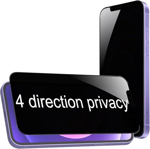 Image of Anti-Spy 4-Way 360 True Privacy Tempered Glass Militry-Grade Protector for iPhone 12, iPhone 12 Pro,Case Friendly, 9H Hardness, Easy Installation