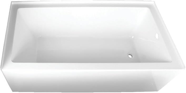 Aqua Eden VTAP663222R 66-Inch Acrylic 3-Wall Alcove Tub with Right Hand Drain, White
