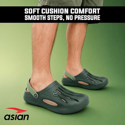 Image of ASIAN AGC-25 Men's Lightweight EVA Clogs | Soft Comfort & Breathable Vent Upper | Anti-Slip Grip Sole & Casual Slip-On