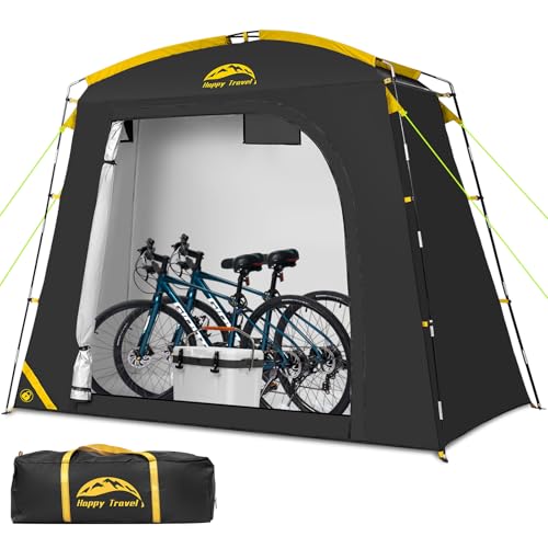 Image of Happy Travel Bike Storage Shed Tent, Waterproof Portable Bicycle Cover Shed