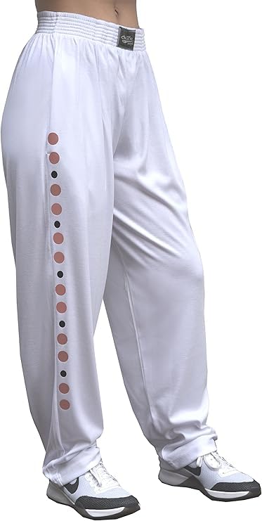 Mens/Women Baggy Workout Pants Active wear in Soft White with Our Universal Rose Gold Design