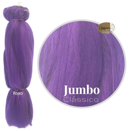 Super Jumbo Cabelo Para Tranças Box Braid Nagô Dread Twist Cherey Pacote 390 Gramas 60 cm Cor:Roxo