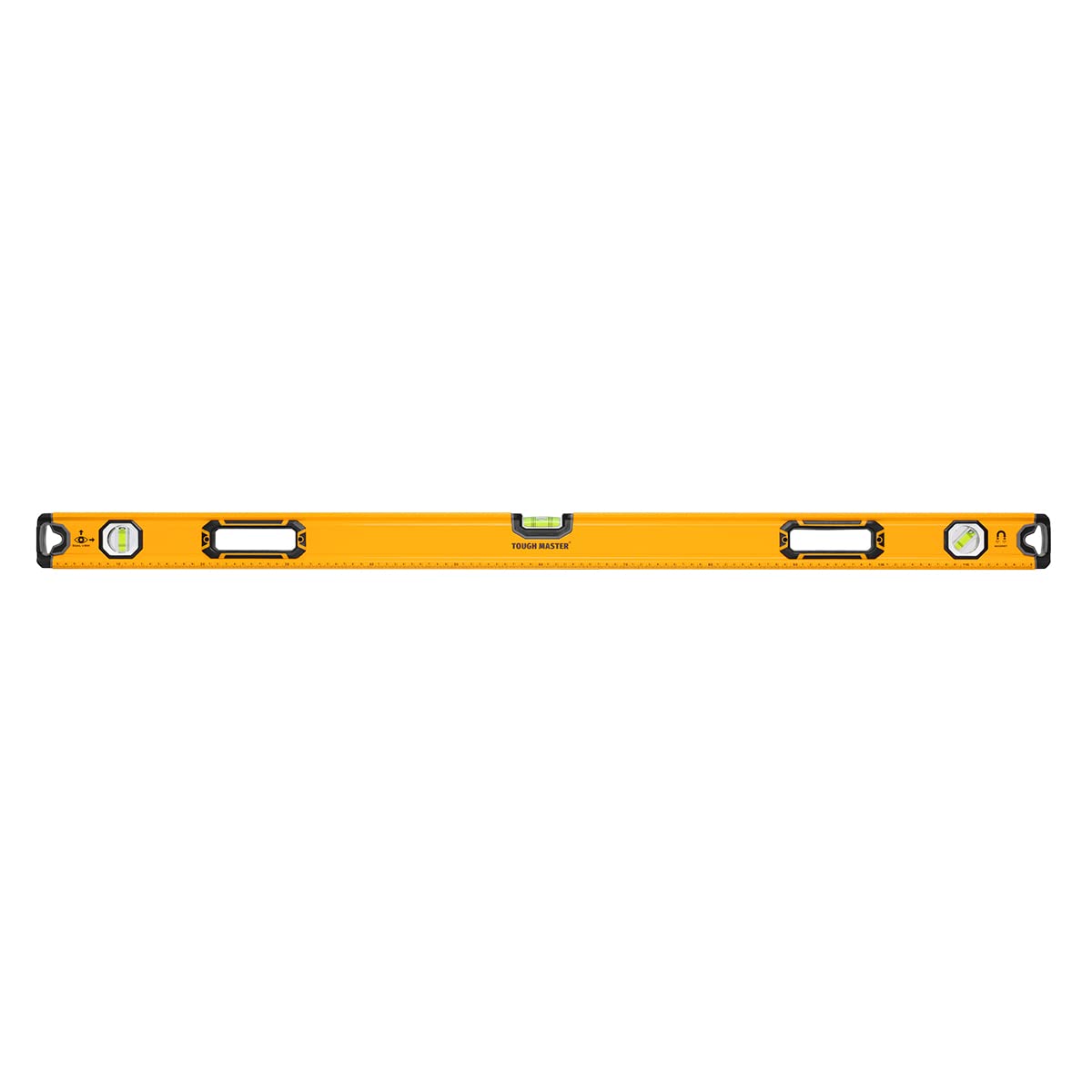 Tough Master Spray-Coated Heavy Duty Magnetic Scaffold Spirit Level Builders Level With Horizontal Vertical Bubble Vials For Scaffolding Construction Metal Framework (Spirit Level 1.2M Long)