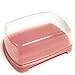 Kerafactum Burriera in plastica rosa burro formaggio con coperchio trasparente senza BPA | Contenitore per frigorifero in plastica, burro, burro, vassoio girevole per formaggi