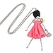 BONSNY Doll Necklace Handmade Pendant Dress Fabric Skirt with Zinc Alloy Body Girls Gift
