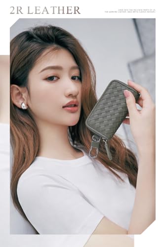 2R Woven Genuine Leather Key Case with Zipper and Carabiner4