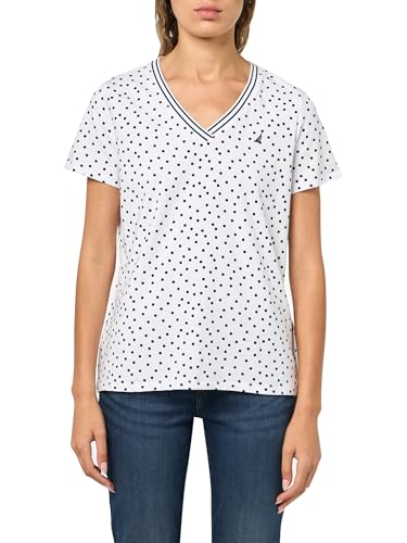 Image of Nautica Women's Solid V-Neck Short Sleeve T-Shirt Shirt