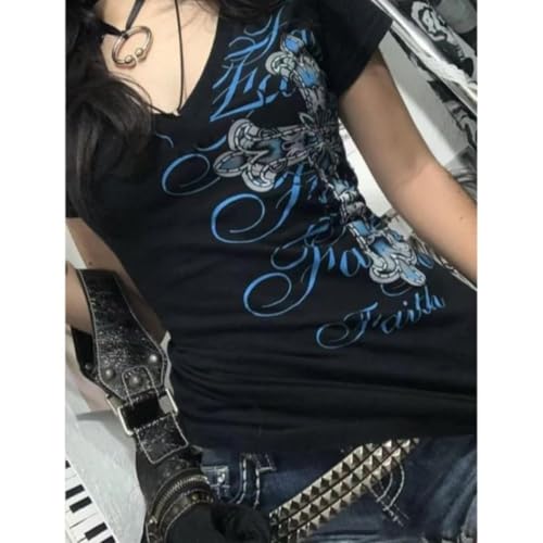 Emo 2000s Grunge Alt Shirt Y2K Vintage Harajuku Cutecore Indie T-Shirts Teen Girl Scene Clothes2