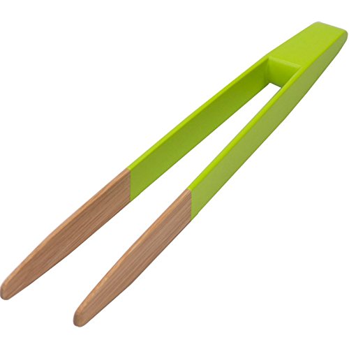 Pebbly Magnetico tostapane pinze, bambù, Verde