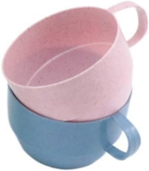 Kopida Wheat Straw Plastic Coffee Cups/Reusable Mugs with Handles, Unbreakable, Lightweight, BPA Free, for Children, Adults, Elderly
