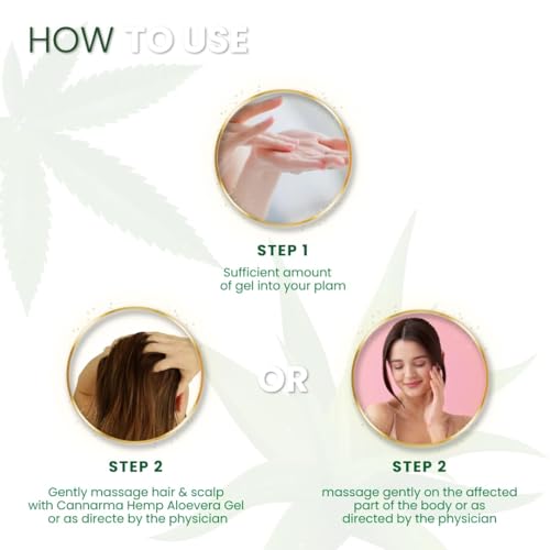 Image of Hemp Aloe Vera Gel with Hyaluronic Acid, D-Panthenol with Vitamin B5 For Face, Body & Hair | For Glowing & Soothing Skin, Anti-Ageing & Acne | Suitable for All Skin Types | 100 g (Pack of 2)