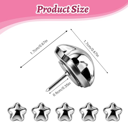 Image of 25 Pcs Decorative Thumb Tacks, Cute Decorative Push Pins for Wall Bulletin Board & Cork Board, Resin Star Push Pins for Office Home School,Sliver