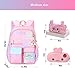 Jcobvig Rainbow Backpack For Girls Kids,Cute Student School Backpack With Pen Bag,Pink Aesthetic Starry Rainbow Laptop Travel Bag (Pink Medium 16.5in