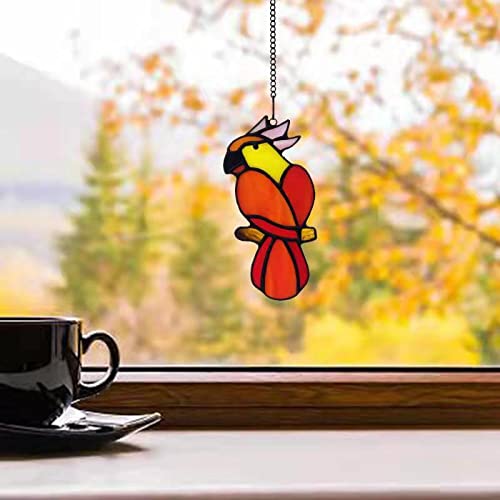 BOXCASA Paradiesvogel Buntglas-Fensterbehang – Künstliche Blume, Sonnenfänger, Geschenk Für Frauen