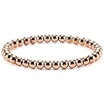 Ourania Stainless Steel Bead Elastic Bracelet Rose Gold Plated Color
