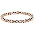Ourania Stainless Steel Bead Elastic Bracelet Rose Gold Plated Color