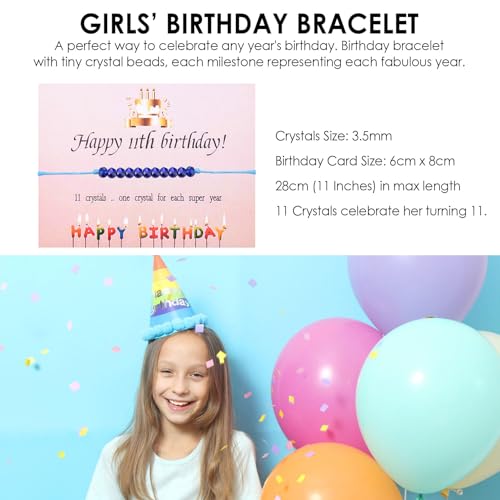SNORSO Birthday Gifts for Girls, 7th - 13th Happy Birthday Bracelet for Teen Girl Birthday Jewelry Girl Birthday Present, Tiny Crystals Bracelets Birthday Gift Ideas for Daughter Niece Granddaughter3